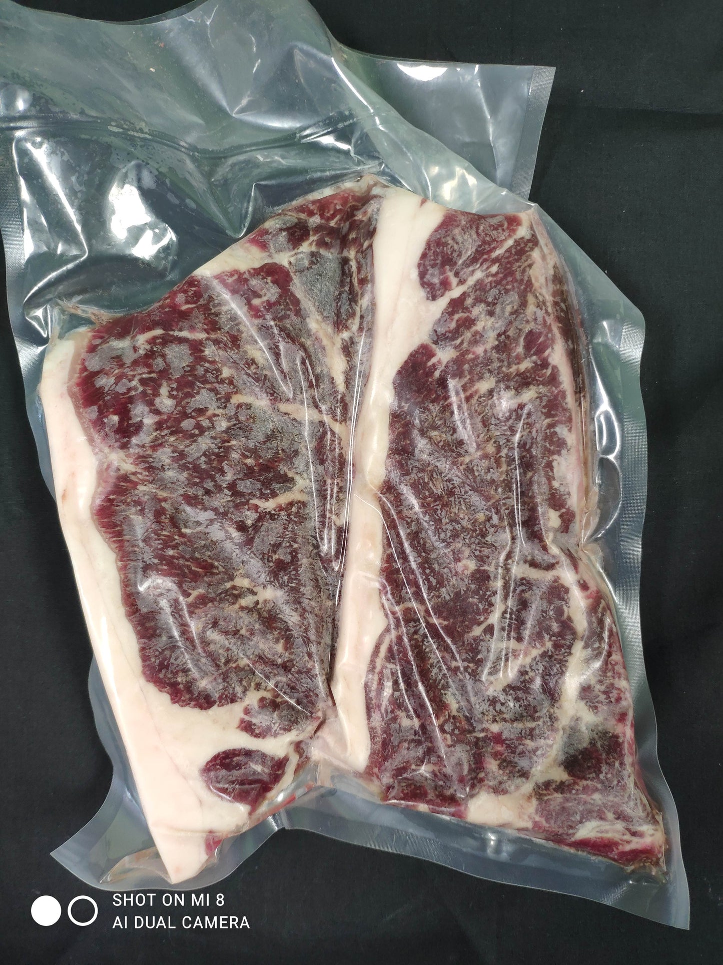 Pasture raised, Dry Aged Striploin Steak, hormone free, antibiotic free, no vaccines raised in Southern Alberta.