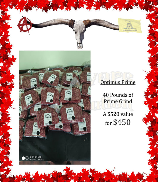 40 packages of Prime grind, the best carnivore meal.