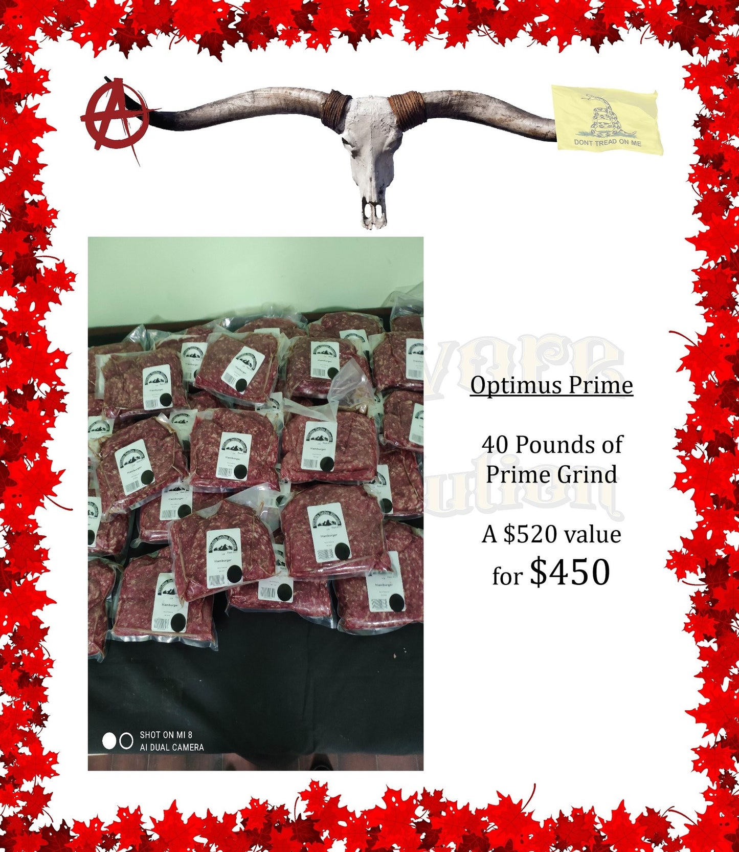 40 packages of Prime grind, the best carnivore meal.