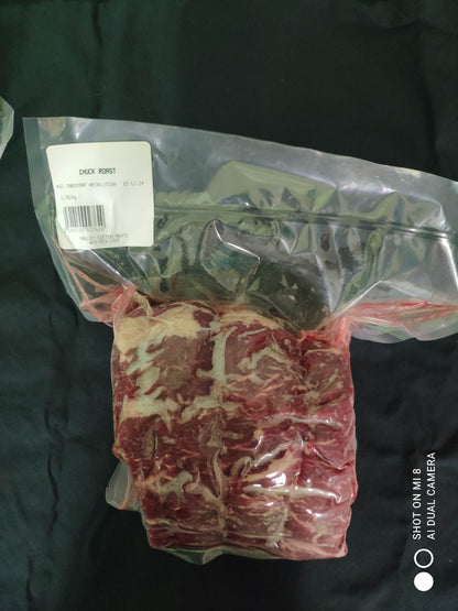 Pasture Raised, Dry Aged Chuck Roast from Hormone free, Antibiotic Free, Southern Alberta Beef.  A great meal for the Carnivore diet.