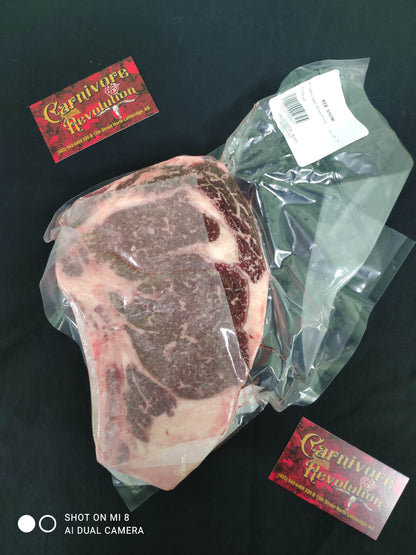 Pasture Raised, hormone and additive free dry aged Southern Alberta Rib Eye Steak.  The crown jewel of every Carnivore.