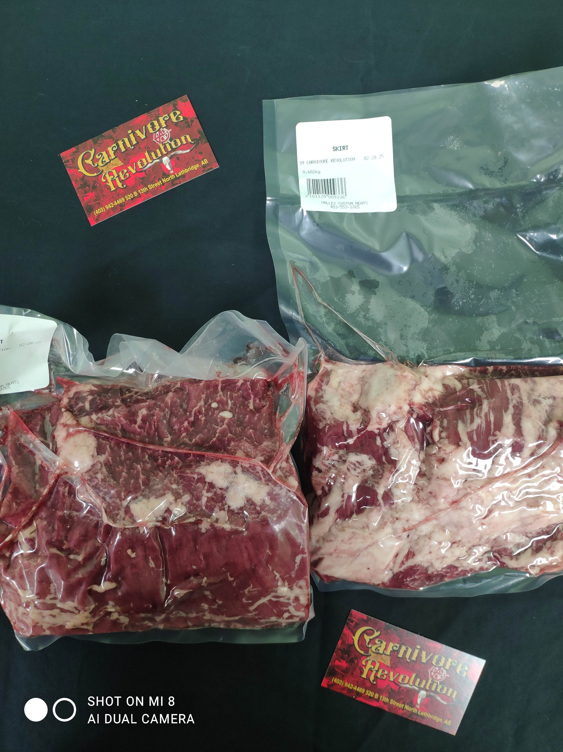 Pasture Raised, Dry aged Skirt Steak from Southern Alberta, perfect for a family meal or a solo carnivore experience. 