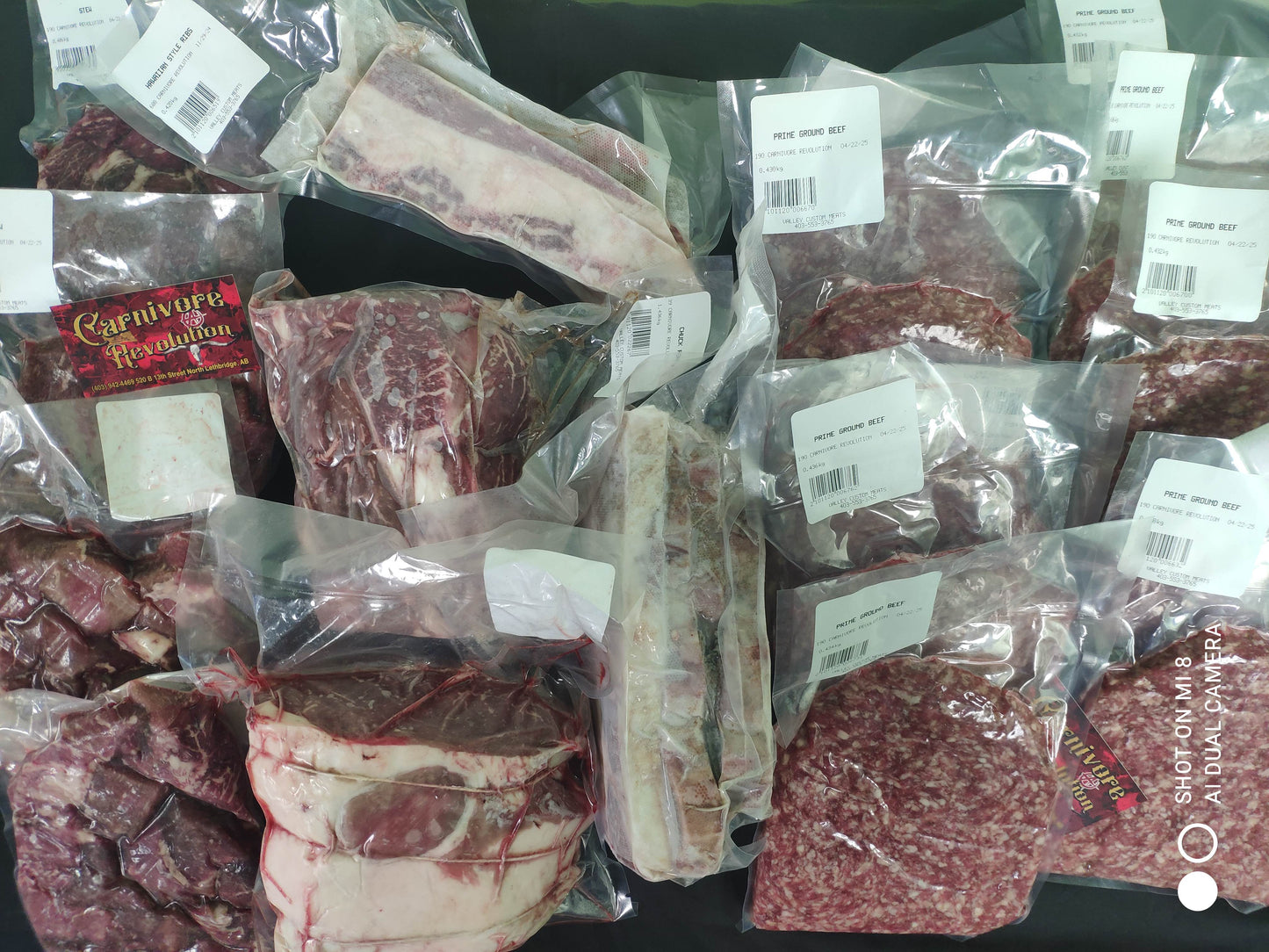 A wide assortment of Pasture raised, dry aged beef from Southern Alberta, perfect primer for anyone going on the Carnivore Diet. 