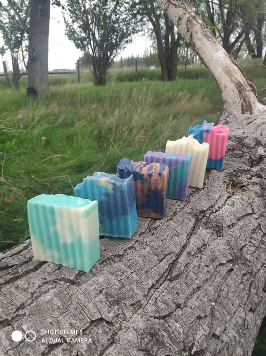 3x wet rendered pasture raised tallow soap bars, in Southern Alberta.